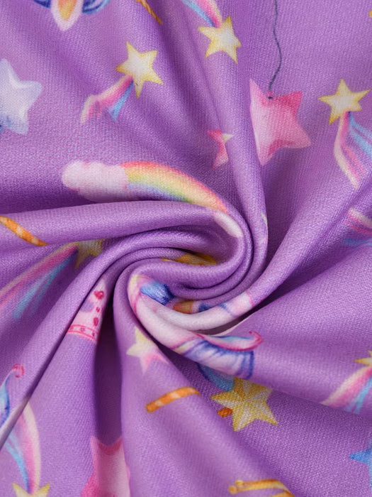 Conjunto de camiseta manga larga y pantalón largo para niña con unicornio arcoíris