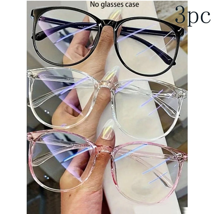 3 pares de gafas de moda sin graduación, con lentes transparentes, unisex