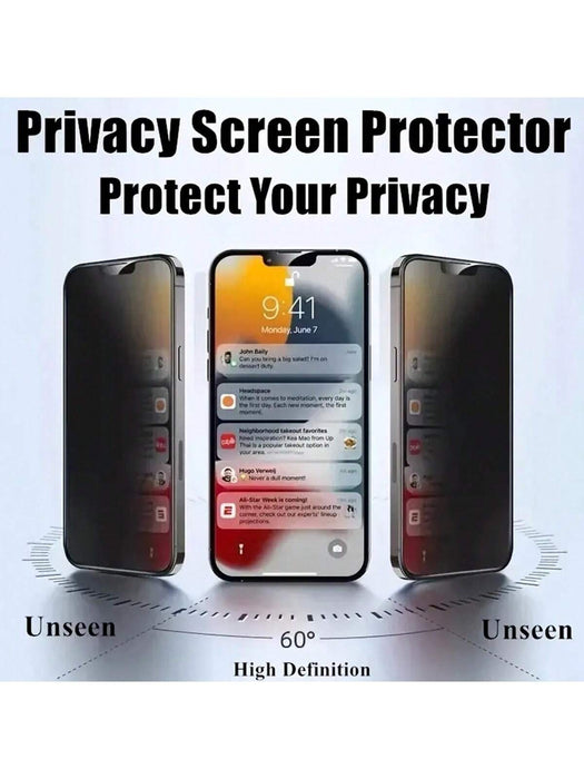 3pcs de vidrio templado privado para iPhone 11 Pro, protector de pantalla anti-espía