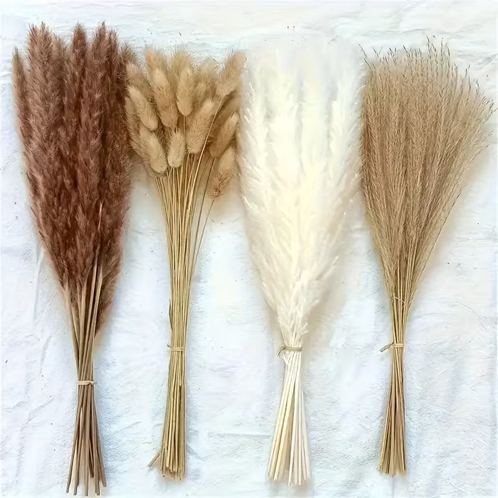 Arreglo de 142 piezas de hierba de pampa bohemia con gema sintética - Decoración del hogar