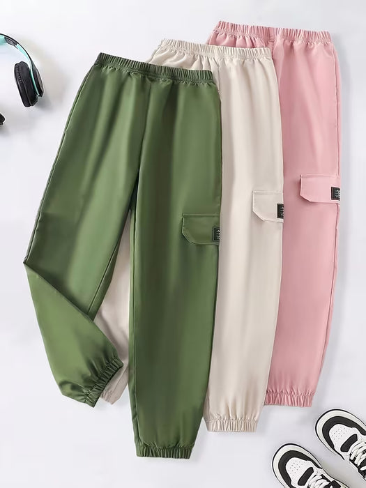 Juego de 3 Piezas para Adolescentes, Ropa Casual de Color Sólido Versátil, Suave y Versátil