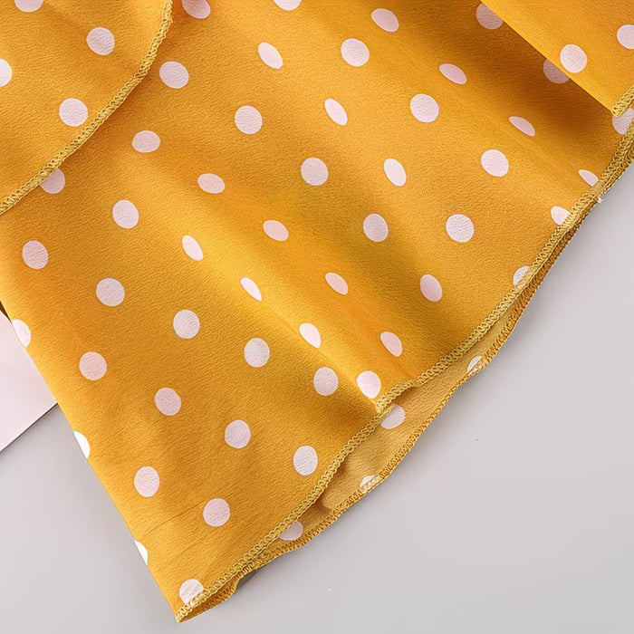 Vestido de lunares con Tirantes finos y volantes para Niñas