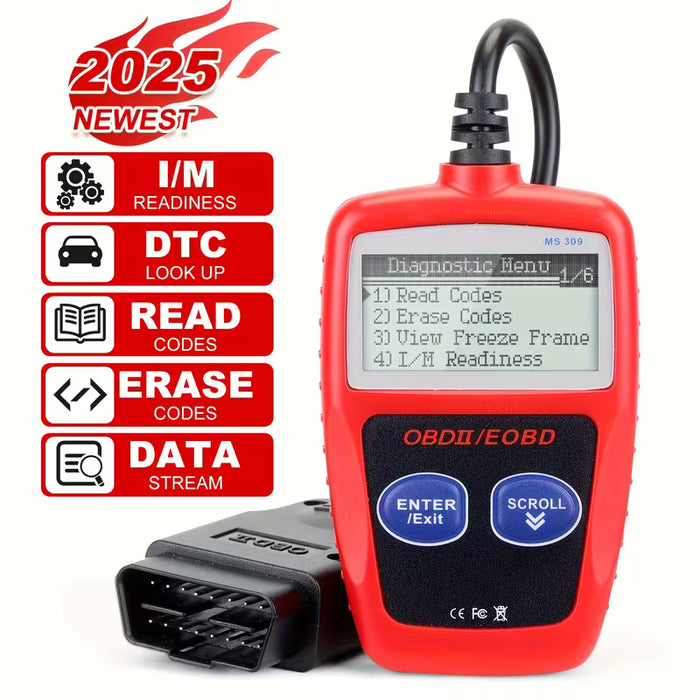 Escáner OBD2 Portátil para Todos los Vehículos, lector de Códigos de Motor Pantalla LCD