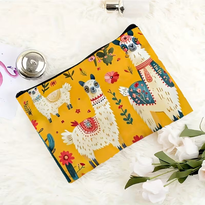 Una bolsa de maquillaje portátil, un estuche para lápices de estudiante