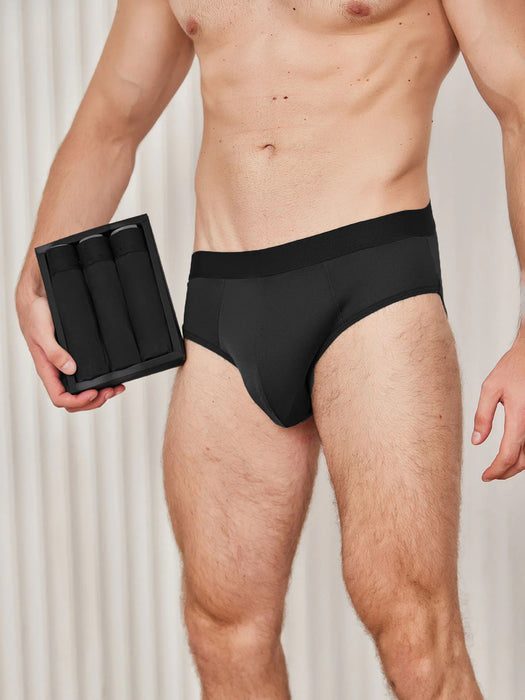 Calzoncillos de hombre de 3 piezas, transpirables, 100% seda de morera.