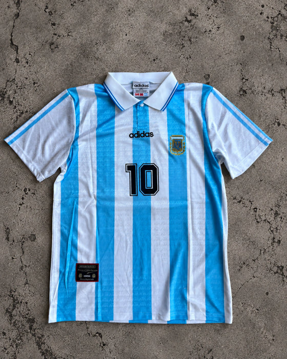 Camiseta Argentina Maradona #10 Premium - Celeste/Blanco