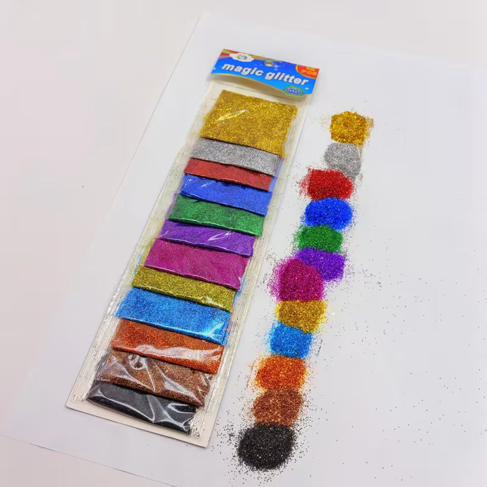 12 Colores 12 Bolsas de Polvo de Purpurina, Polvo de Purpurina de Resina Ultrafina, Purpurina para Artesanía
