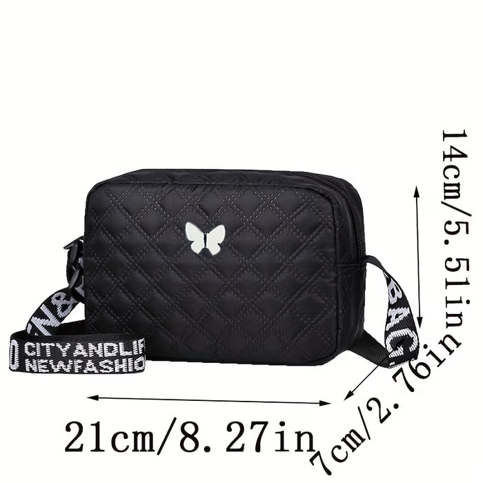 Bolso bandolera unisex con logo de mariposa de moda alta, bolso mensajero casual