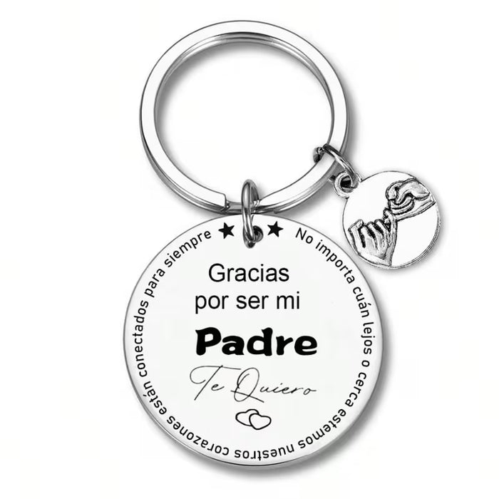 1 llavero de acero inoxidable con gancho de acuerdo colgante para regalar
