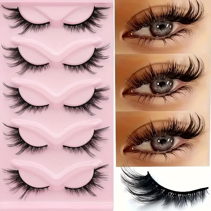 5 pares de pestañas de zorro, pestañas postizas delgadas, maquillaje largo, pestañas de gato