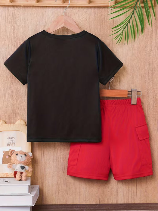 Camiseta de manga corta para niños con estampado 3D de oso