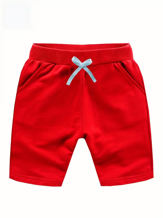 Conjunto de 2 shorts de verano para adolescentes, casuales de color liso