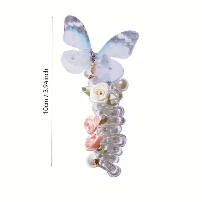 3pcs Lazos para el cabello dulces con forma de mariposa y rosa
