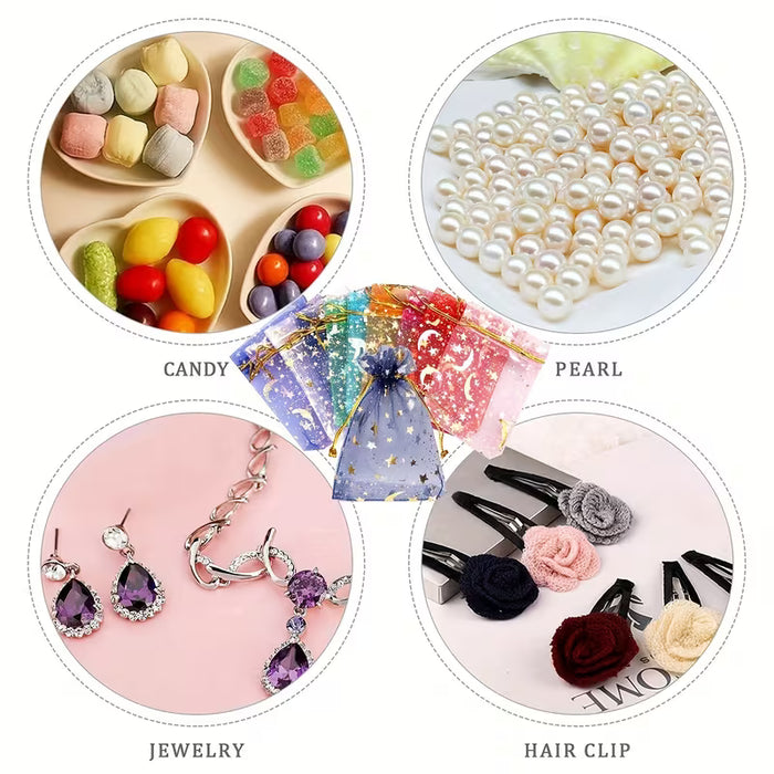 10pcs mini bolsas de Malla Transparentes de Regalo Pequeñas con Cordones