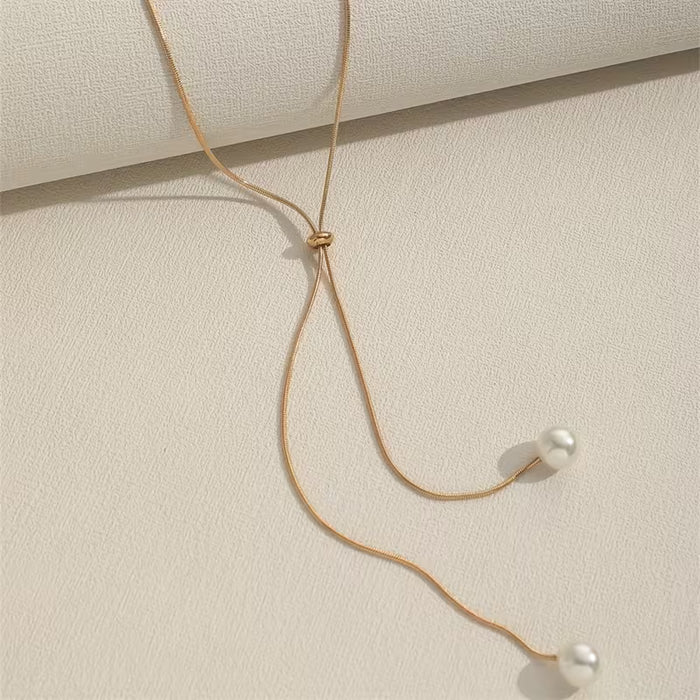 1pc Colgante Simple Cadena Larga Ajustable para Suéter