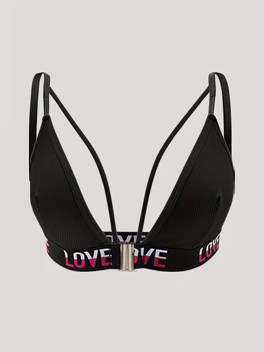 Shein Bralette Push-Up para Mujeres/Sujetador Sin Aros - Cierre Frontal y Diseño de Tirantes