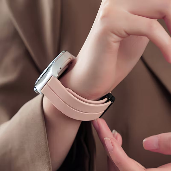 Correa de silicona con hebilla magnética plegable para Iwatch