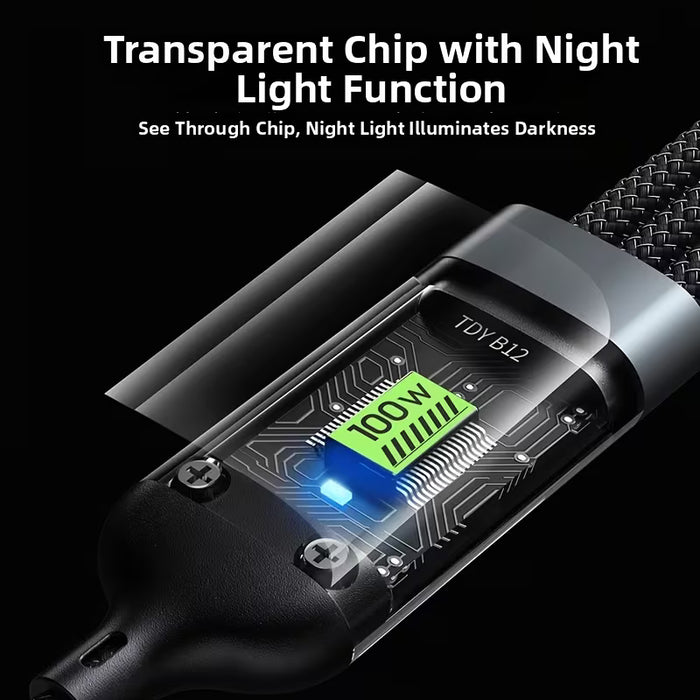 Cable de carga múltiple de 100 W 3 en 1 cargador USB