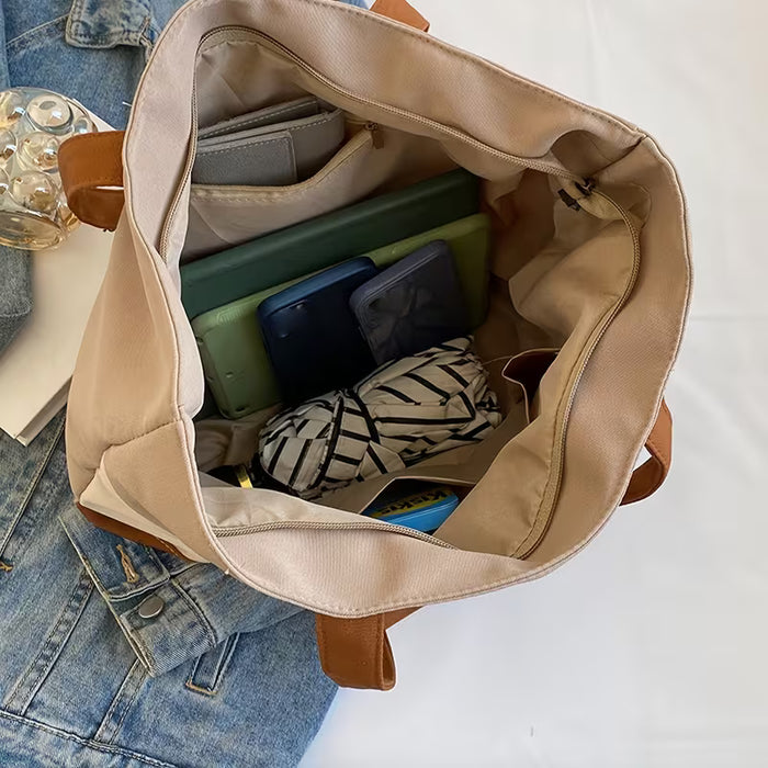 Bolso casual de Bloques de Color, Gran Capacidad para Mujer