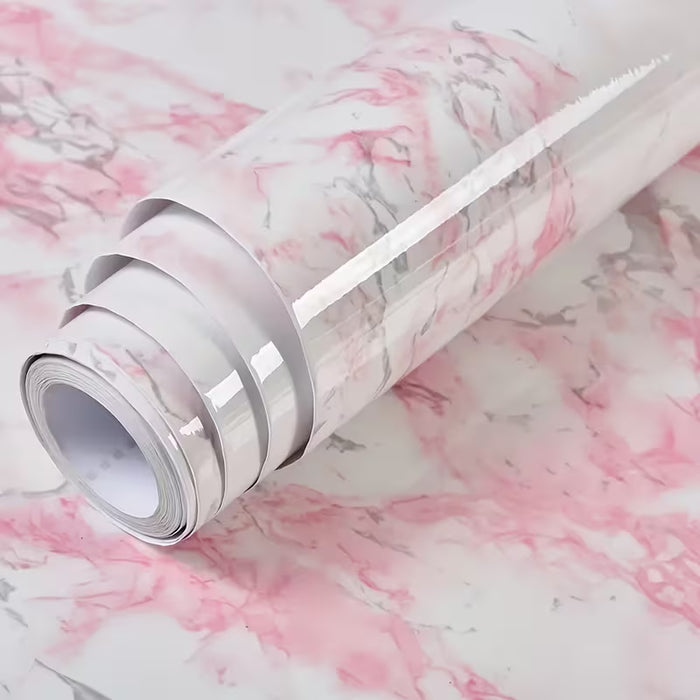 Papel Pintado de Mármol Rosa Autoadhesivo - Impermeable 51-40CM*300CM