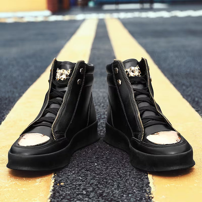 Zapatillas Casuales Altas para Hombre con Suelas Blancas