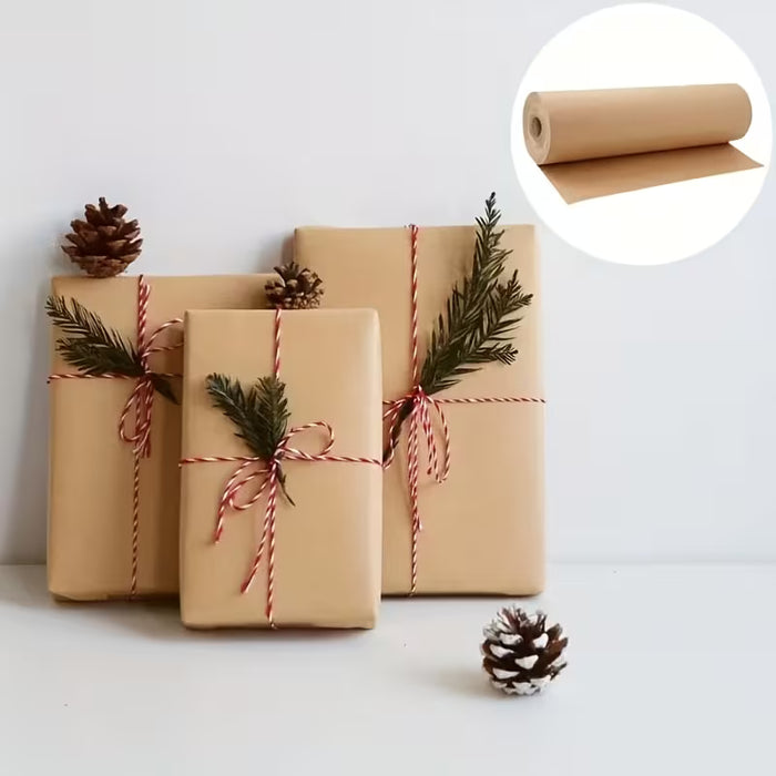 1 Rollo Grande de Papel Kraft Marrón de Envolver