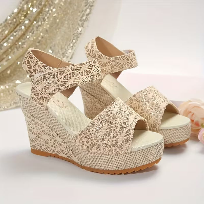 Sandalias de cuña de verano para mujer, elegantes y con tacones gruesos