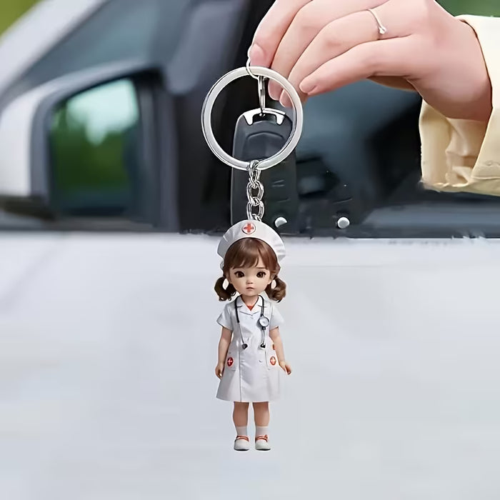 1 pieza de colgante llavero acrílico de Enfermera Anime