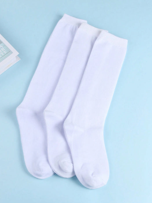 Shein 3 pares de Calcetines por encima de la rodilla para niñas