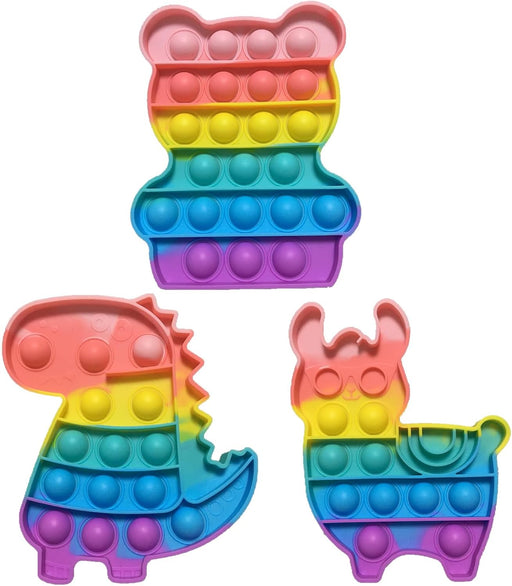 3pcs de juguetes antiestrés Fidget Popper, divertidos Rainbow Push Fun, burbujas sensoriales - Quierox - Tienda Online