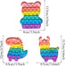3pcs de juguetes antiestrés Fidget Popper, divertidos Rainbow Push Fun, burbujas sensoriales - Quierox - Tienda Online