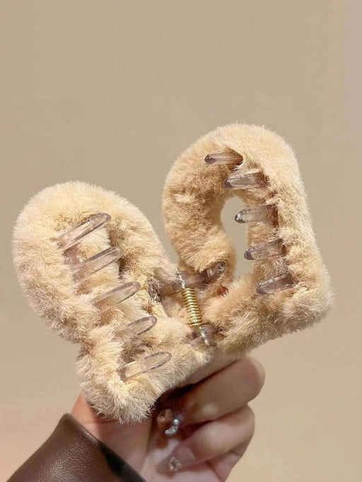 3pcs Ganchos de pelo de peluche con forma de corazón, para uso casual diario - Quierox - Tienda Online
