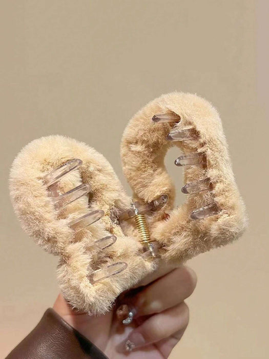 3pcs Ganchos de pelo de peluche con forma de corazón, para uso casual diario - Quierox - Tienda Online