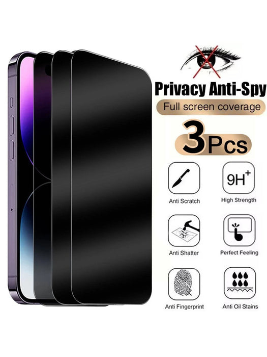 Shein 3 protectores de pantalla de teléfono con película frontal de vidrio templado antirreflejo