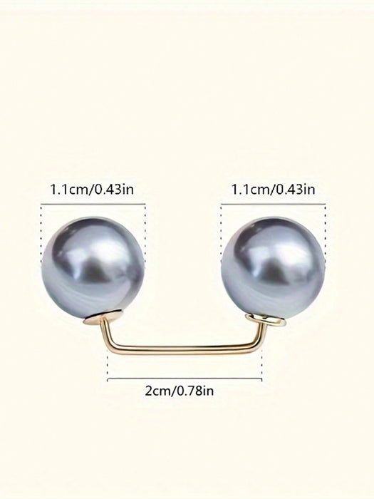 SHEIN 3 broches de perlas para ropa antideslizante para ceñir la cintura de vestidos