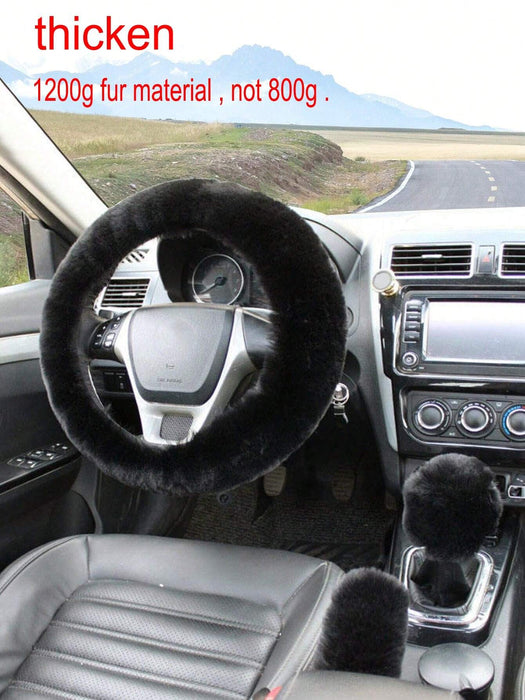3 fundas sólidas y esponjosas para volante, freno de mano y palanca de cambios