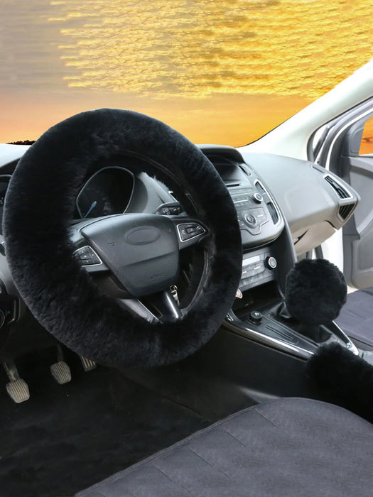 3 fundas sólidas y esponjosas para volante, freno de mano y palanca de cambios