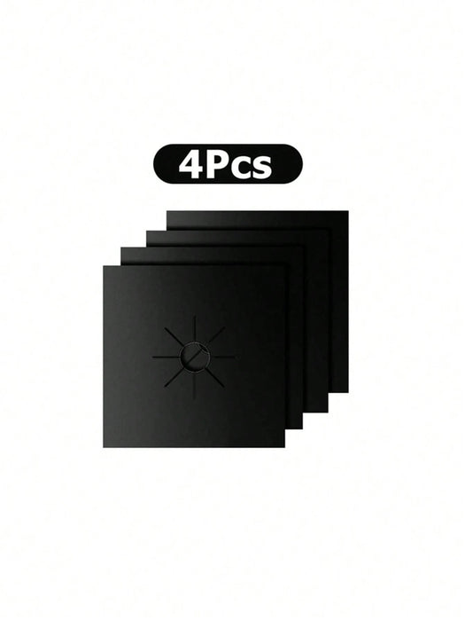 4 alfombrillas negras antiaceite para estufas de gas. Alfombrilla para superficies de estufas - Quierox - Tienda Online