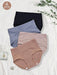4 braguitas lisas de talle alto para mujer, de colores aleatorios - Quierox - Tienda Online