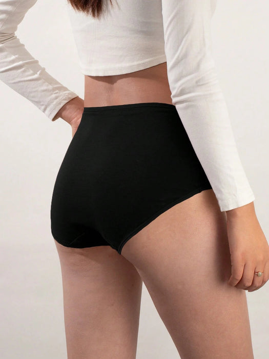 4 braguitas lisas de talle alto para mujer, de colores aleatorios - Quierox - Tienda Online