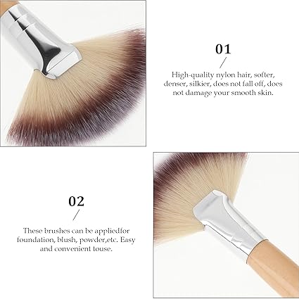 4 brochas de ventilador facial, cepillo de maquillaje facial, cepillos de abanico - Quierox - Tienda Online