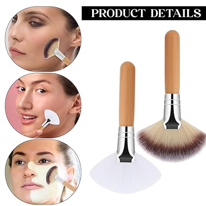 4 brochas de ventilador facial, cepillo de maquillaje facial, cepillos de abanico - Quierox - Tienda Online