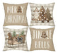 4 fundas de cojín navideñas de lino, decoración navideña, regalos navideños, fundas de almohada - Quierox - Tienda Online
