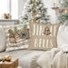 4 fundas de cojín navideñas de lino, decoración navideña, regalos navideños, fundas de almohada - Quierox - Tienda Online