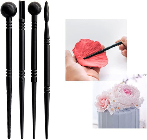 4 herramientas de plástico negro de doble cabeza para esculpir arcilla - Quierox - Tienda Online