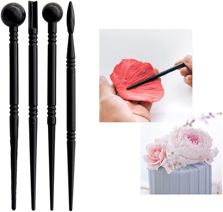 4 herramientas de plástico negro de doble cabeza para esculpir arcilla - Quierox - Tienda Online