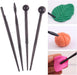 4 herramientas de plástico negro de doble cabeza para esculpir arcilla - Quierox - Tienda Online