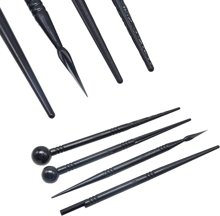 4 herramientas de plástico negro de doble cabeza para esculpir arcilla - Quierox - Tienda Online