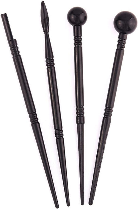 4 herramientas de plástico negro de doble cabeza para esculpir arcilla - Quierox - Tienda Online