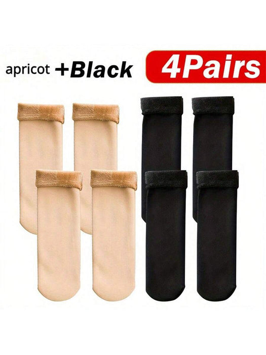 4 pares de calcetines de nieve forrados de felpa - gruesos y cálidos de invierno - Quierox - Tienda Online